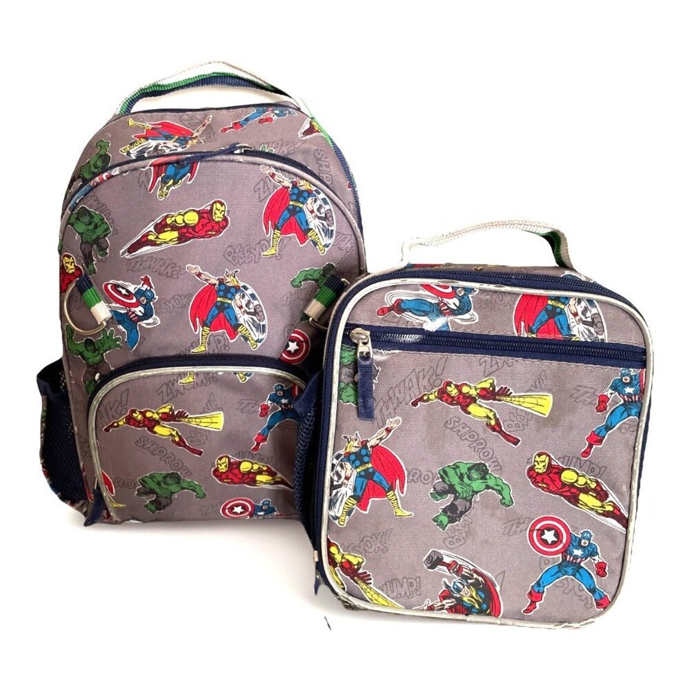 Pottery Barn Kids Mackenzie Marvel Comics Backpack & Lunch Box Superhero - Picture 1 of 16